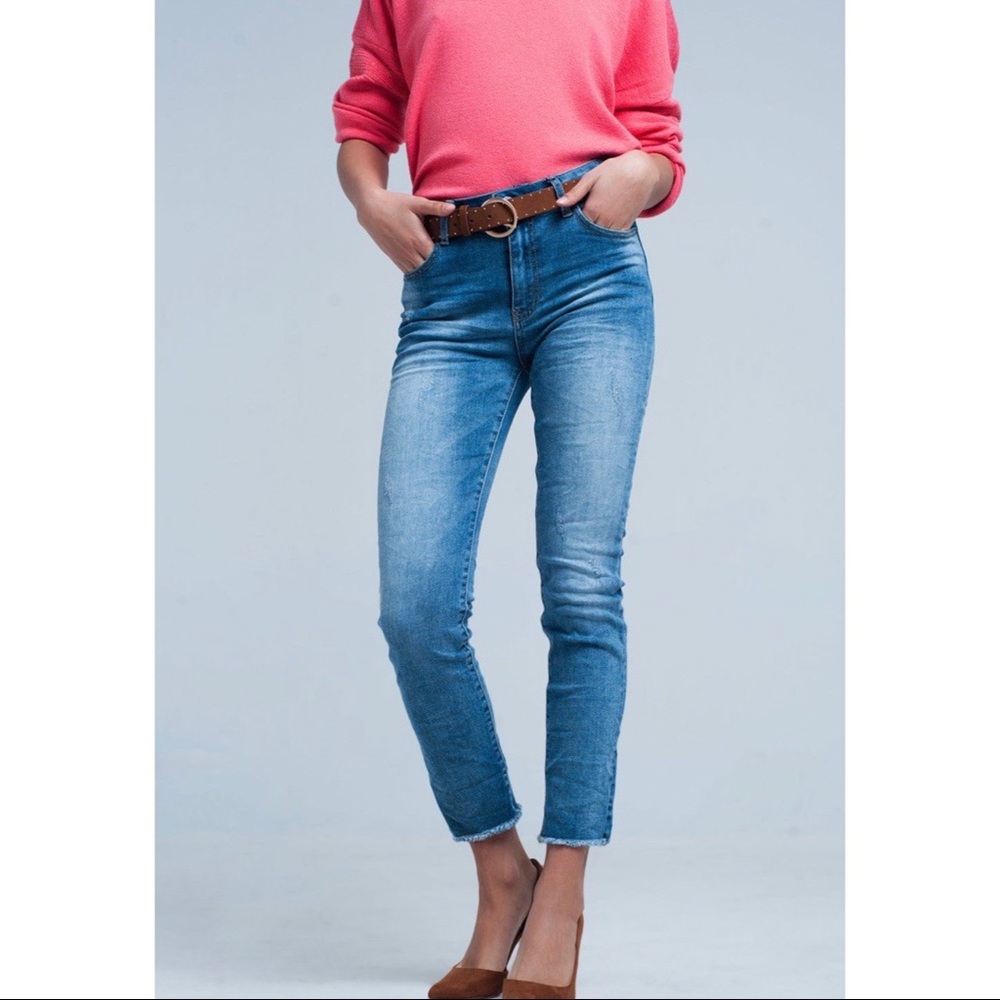 Easton jeans with raw hem in sz XS, S, M, L, XL